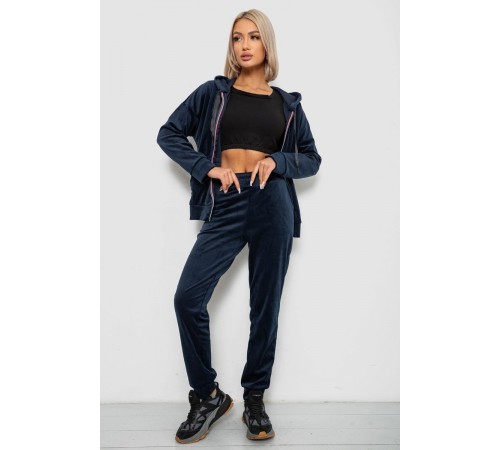 Спортивний костюм жіночий велюровий, колір синій, 257R4122