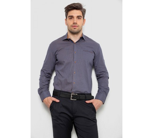 Рубашка мужская с принтом, цвет синий, 214R7044
