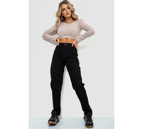 Джинси жіночі MOM, колір чорний, 244R8570