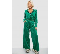 Спортивный костюм женский велюровый, цвет зеленый, 257R4125