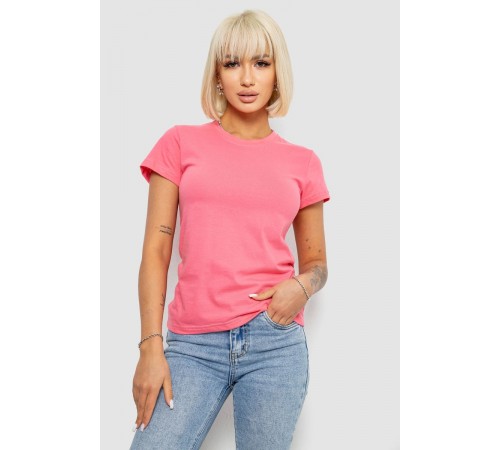 Футболка жіноча однотонна, колір рожевий, 129R8900