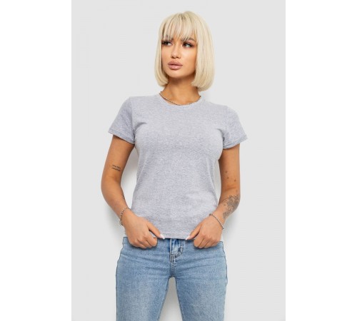 Футболка жіноча однотонна, колір сірий, 129R8900
