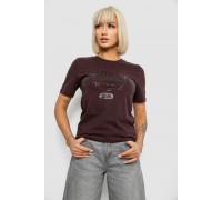 Футболка женская с принтом, цвет шоколадный, 241R137