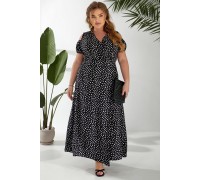 Сукня жіноча на запах з принтом софт, колір чорний, 257R358-1