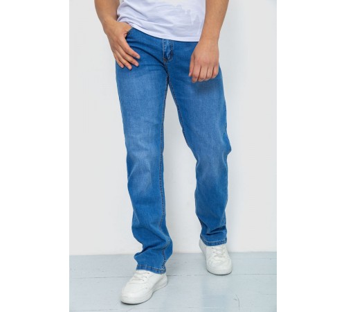 Джинсы мужские с потертостями, цвет голубой, 244R22-784