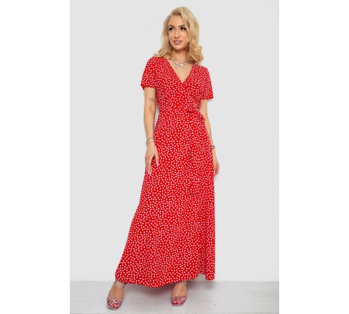 Сарафан у горох, колір червоний, 241R157-1
