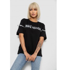 Футболка жіноча з принтом, колір чорний, 244R2351