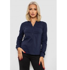 Блуза однотонна, колір синій, 230R96-11