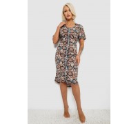 Халат жіночий на блискавці з принтом, колір мокко, 257R1030