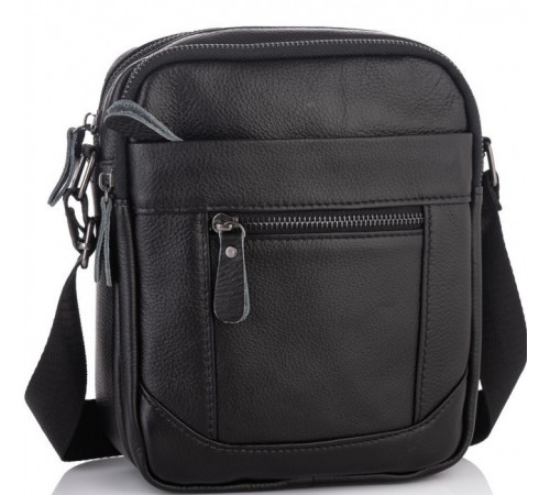 Мужская барсетка 18х21х7, кожаная сумка планшетка через плечо Tiding Bag SK N5386 черная