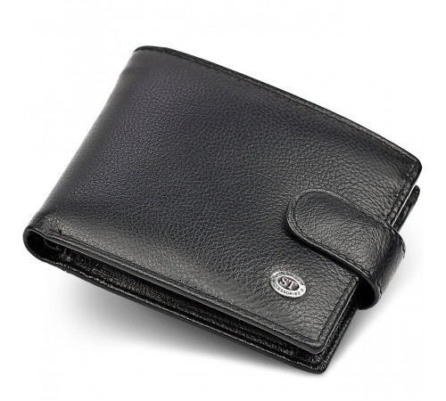 Классическое мужское портмоне из натуральной кожи ST Leather ST102 Черный