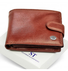 Класичне чоловіче портмоне з натуральної шкіри ST Leather В 102 Коричневий