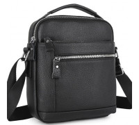 Кожаная мужская сумка-барсетка через плечо с ручкой черная Tiding Bag 78465