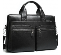 Мужская сумка для офиса 39x28×8, портфель папка для ноутбука и бумаг SK N76955 черный