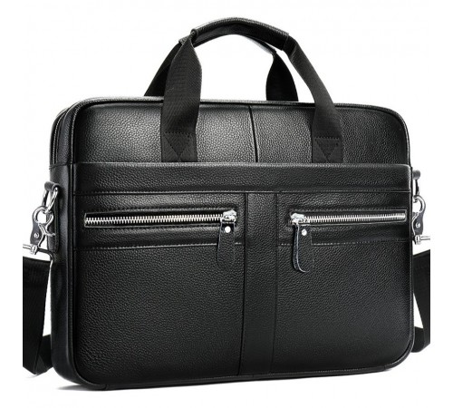 Чоловіча сумка для ноутбука та документів 39x28×8, портфель для офісної роботи, чорний