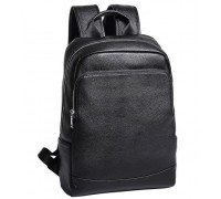 Рюкзак чоловічий шкіряний 28х40х14, міська сумка наплічна для ноутбука та документів, чорний