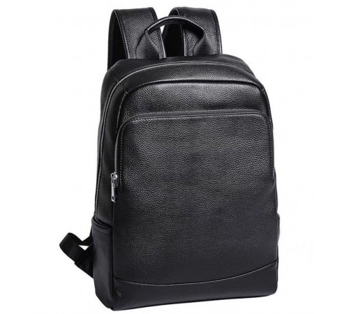 Рюкзак чоловічий шкіряний 28х40х14, міська сумка наплічна для ноутбука та документів, чорний
