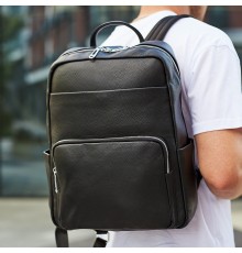 Чоловічий шкіряний рюкзак для поїздок та відпочинку 30х40х16, сумка наплічна Tiding Bag 59331, чорна