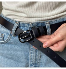 Ремінь шкіряний чорного кольору