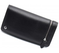 Чорний багатофункціональний чоловічий гаманець з натуральної шкіри МС291