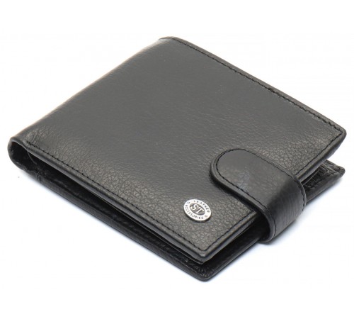 Чорне чоловіче портмоне з натуральної шкіри з фіксацією ST Leather ST103