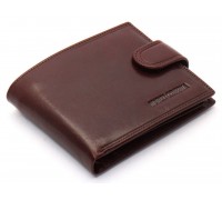 Коричневе чоловіче портмоне на кнопці з натуральної шкіри Marco Coverna B047-802