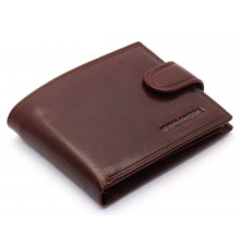 Коричневе чоловіче портмоне на кнопці з натуральної шкіри Marco Coverna B047-802