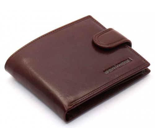 Коричневе чоловіче портмоне на кнопці з натуральної шкіри Marco Coverna B047-802