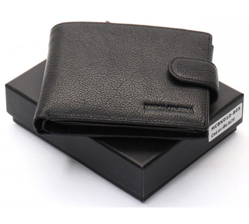 Чорне шкіряне портмоне з відділом для документів Marco Coverna MCBK10-805