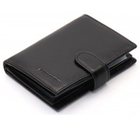 Чорне чоловіче портмоне з натуральної шкіри з відділенням під автодокументи Marco Coverna MC-2090H-1