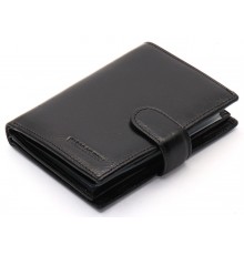 Чорне чоловіче портмоне з натуральної шкіри з відділенням під автодокументи Marco Coverna MC-2090H-1