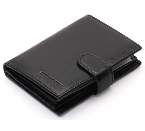 Чорне чоловіче портмоне з натуральної шкіри з відділенням під автодокументи Marco Coverna MC-2090H-1