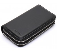 Чорний чоловічий клатч на дві блискавки з натуральної шкіри Marco Coverna MC-801-1