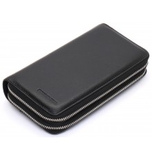 Чорний чоловічий клатч на дві блискавки з натуральної шкіри Marco Coverna MC-801-1