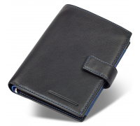 Черный мужской кошелек с фиксацией из натуральной кожи Marco Coverna MC-1005 A 1221