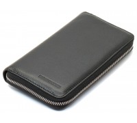 Чорний чоловічий гаманець-клатч на блискавці з натуральної шкіри Marco Coverna MC-802-1