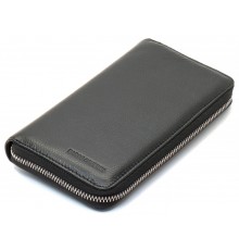 Чорний чоловічий гаманець-клатч на блискавці з натуральної шкіри Marco Coverna MC-802-1