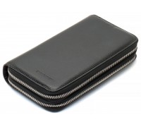 Чорний чоловічий гаманець-клатч на дві блискавки з натуральної шкіри Marco Coverna MC-801