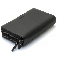 Чорний гаманець-клатч на дві блискавки з натуральної шкіри Marco Coverna B-5902B-1Q