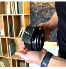 Чоловічий шкіряний ремінь із пряжкою автомат 3733