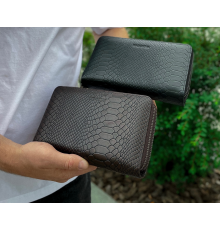 Клатч на дві блискавки з фактурною натуральною шкірою MC-086-5902С