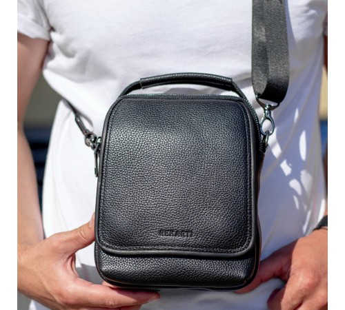 Чоловіча шкіряна сумка-барсетка 22х18х9, месенджер через плече з ручкою TD-22011