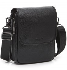 Шкіряна чоловіча сумка-месенджер 24х20х6, барсетка через плече Tiding Bag TD-23433 чорна