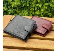 Мужской кошелек бумажник натуральная кожа черный, коричневый HORTON 208