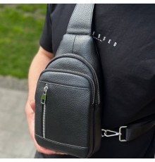 Чоловічий стильний слінг на плече 18х32х6, сумка рюкзак для подорожей та відпочинку TIDING BAG 7862 чорна