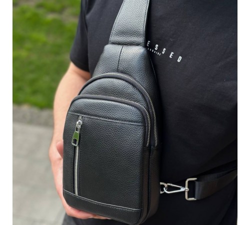 Чоловічий стильний слінг на плече 18х32х6, сумка рюкзак для подорожей та відпочинку TIDING BAG 7862 чорна