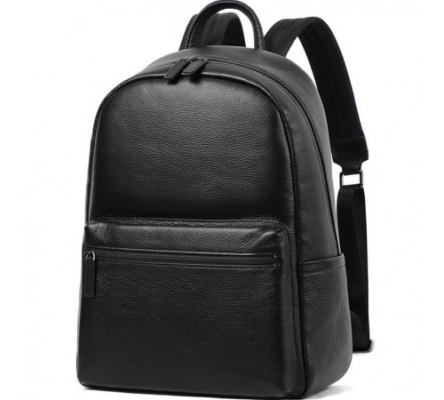 Чоловічий рюкзак з натуральної шкіри 28х39х15, наплічник для ноутбука та документів Tiding Bag 81809 чорний