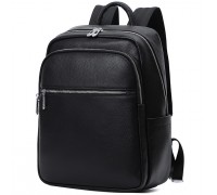 Чоловічий шкіряний рюкзак для поїздок та прогулянок 30х40х17, сумка на спину в офіс Tiding Bag 75362 чорна