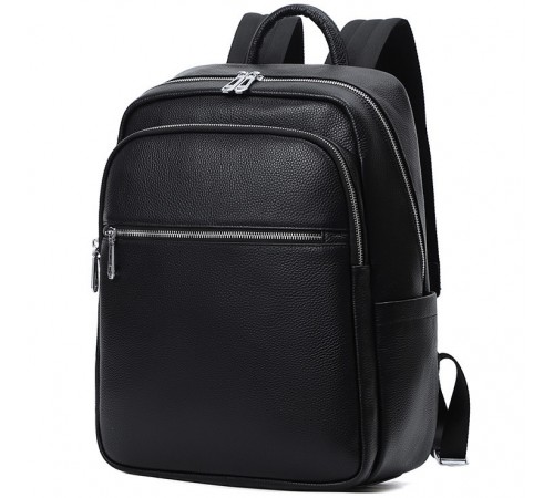 Чоловічий шкіряний рюкзак для поїздок та прогулянок 30х40х17, сумка на спину в офіс Tiding Bag 75362 чорна