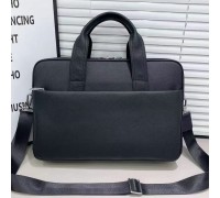Шкіряна чоловіча ділова сумка для ноутбука 40x27x10, офісний портфель Tiding Bag 56901, чорний